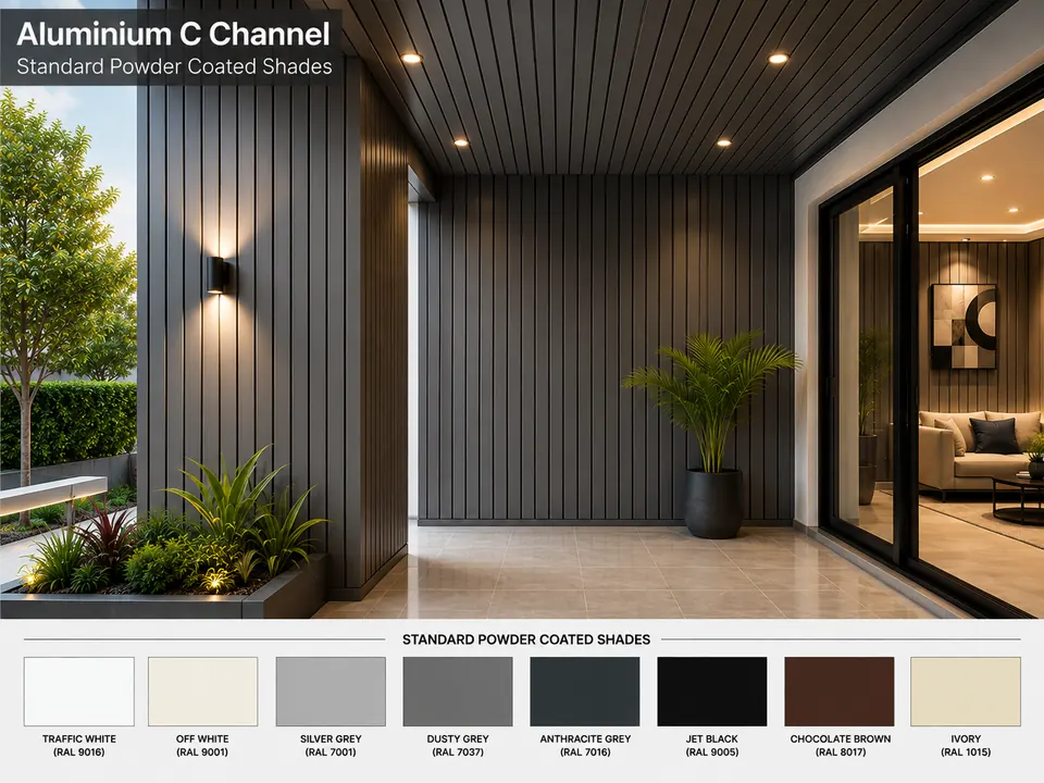 Standard Powder Coated Shades Example Finish