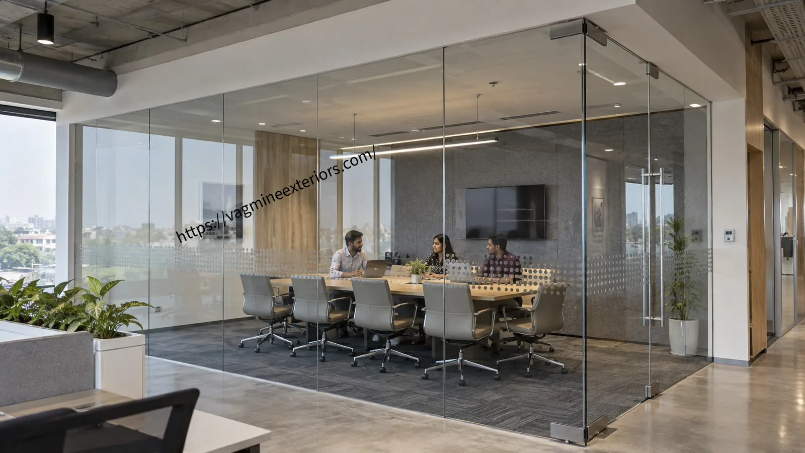 Frameless Toughened Glass Partition Image 2