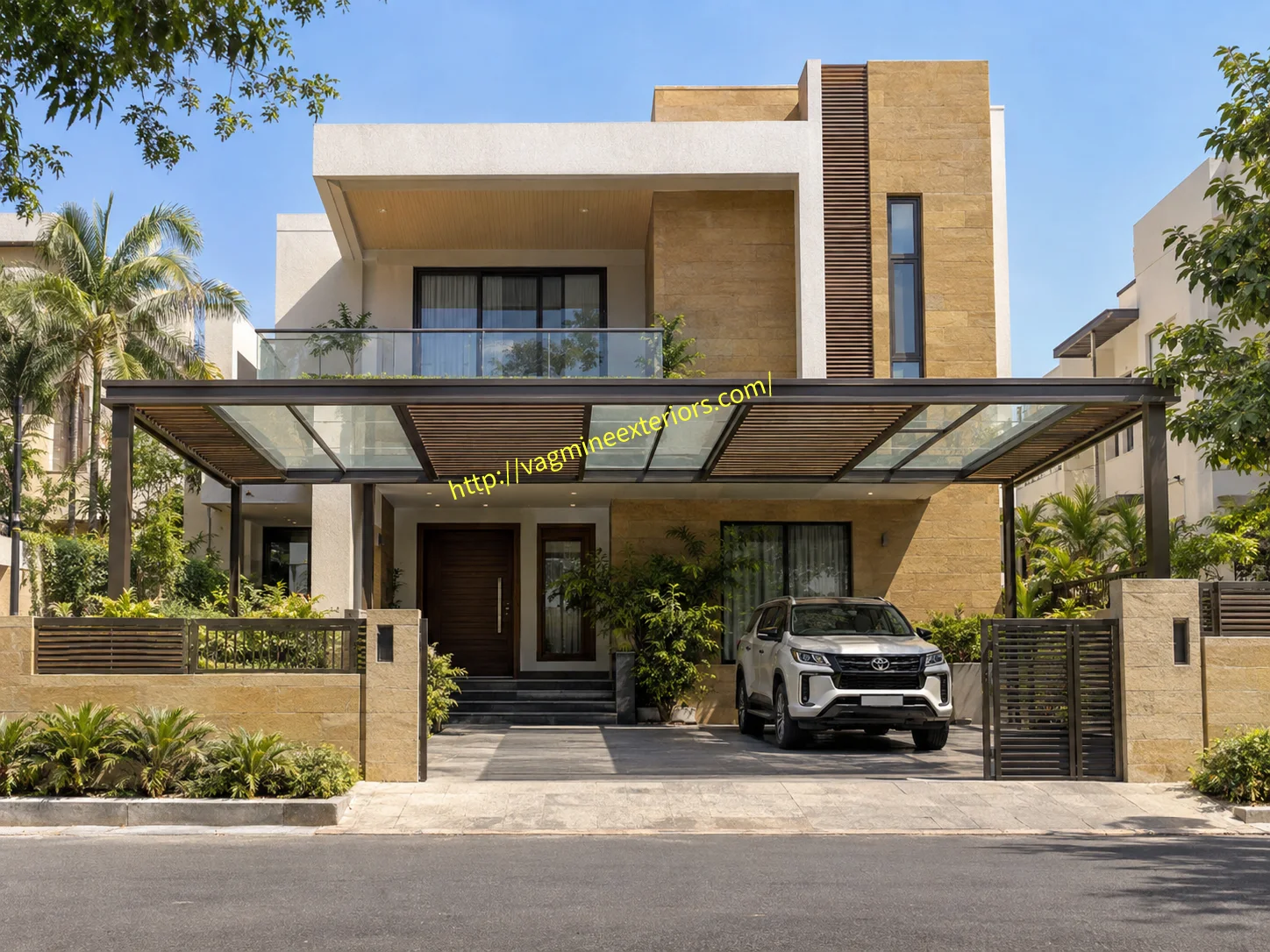 Glass Canopy with Aluminium Louvers Image 10
