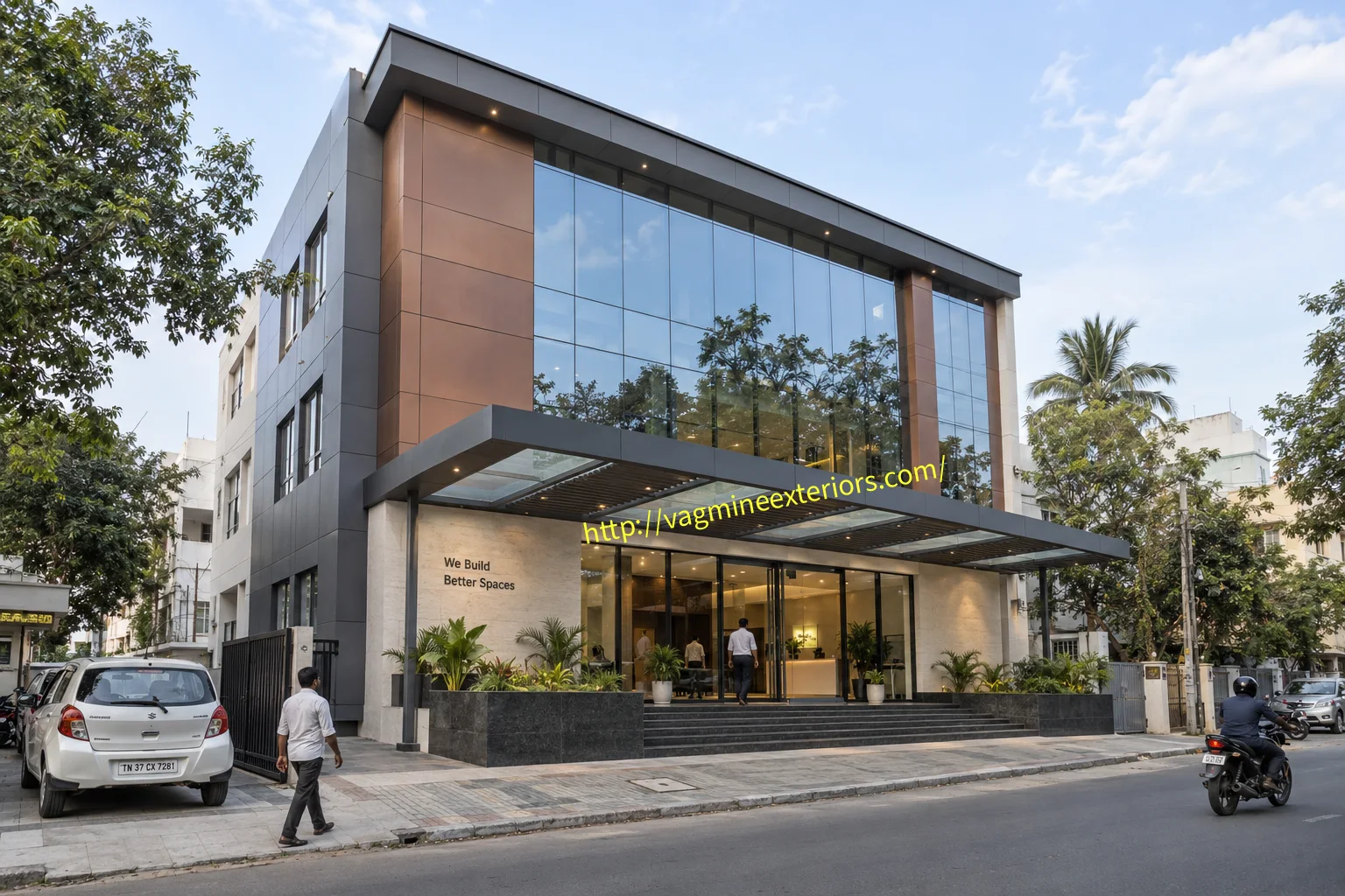 Glass Canopy with Aluminium Louvers Image 2