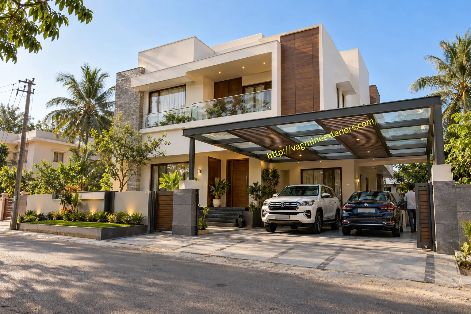 Glass Canopy with Aluminium Louvers Image 3
