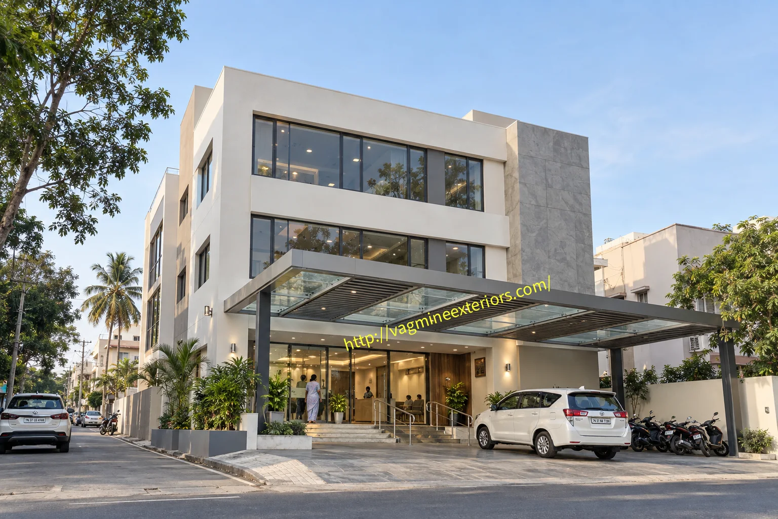 Glass Canopy with Aluminium Louvers Image 4