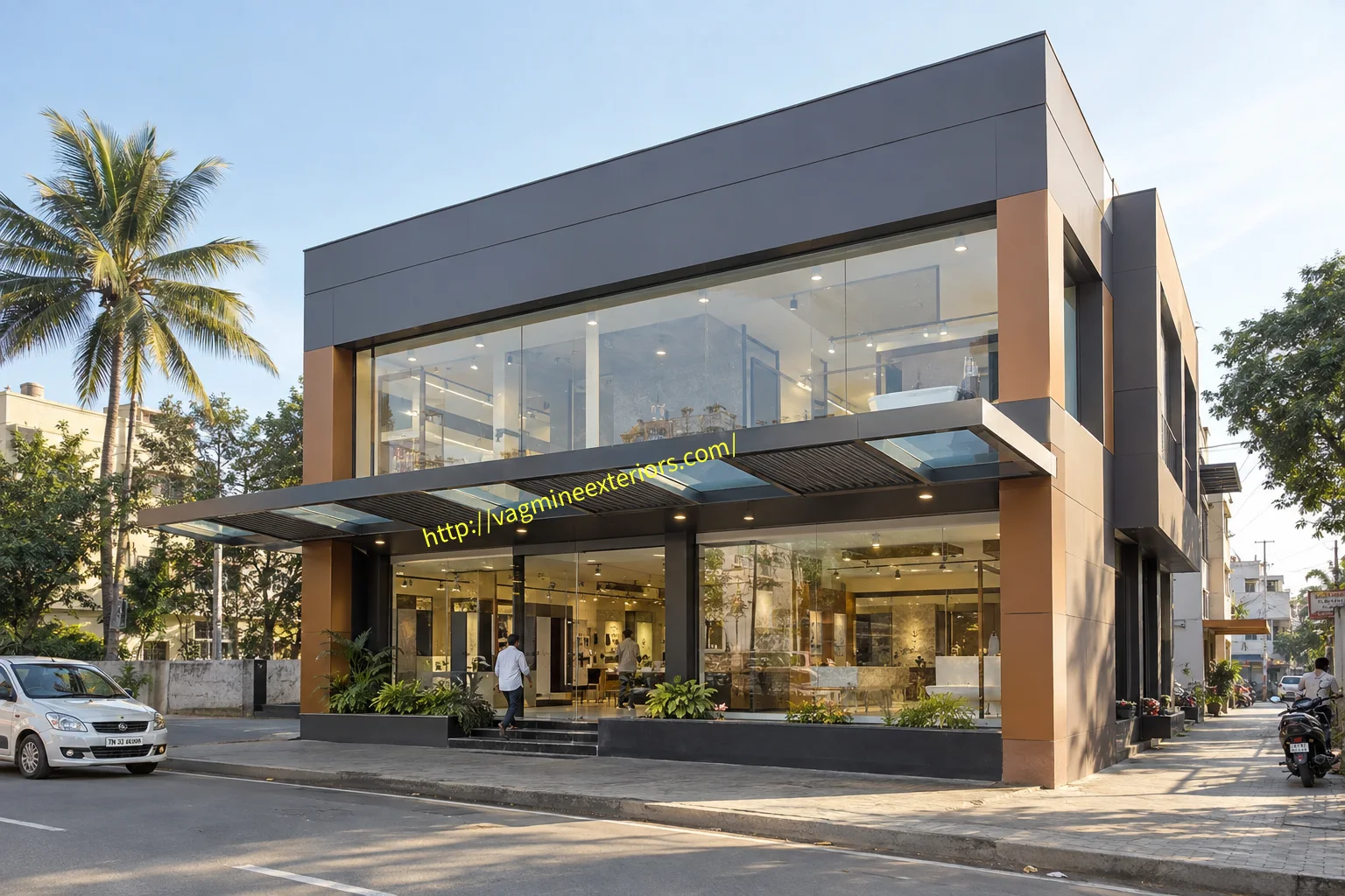 Glass Canopy with Aluminium Louvers Image 5