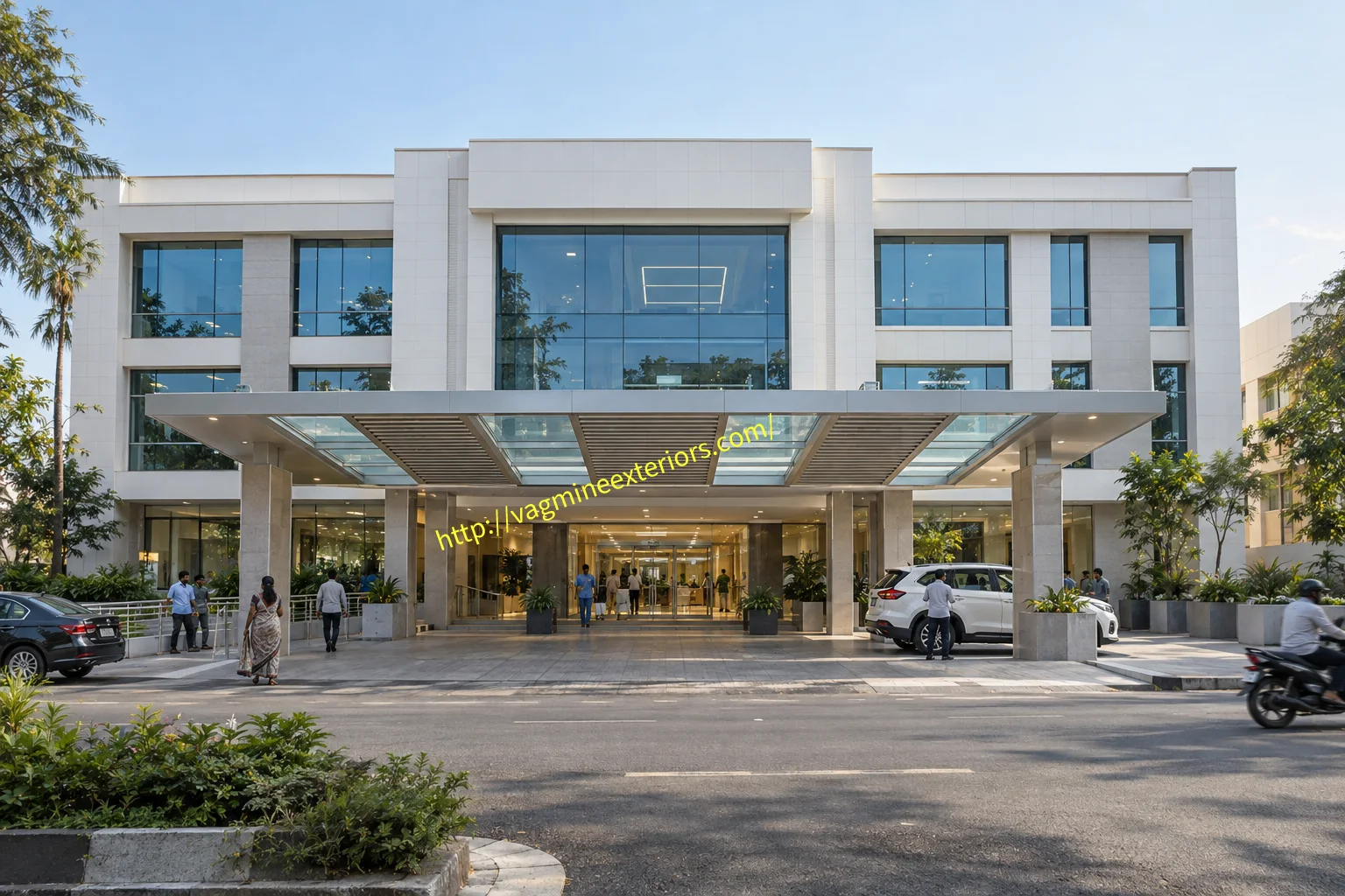 Glass Canopy with Aluminium Louvers Image 8