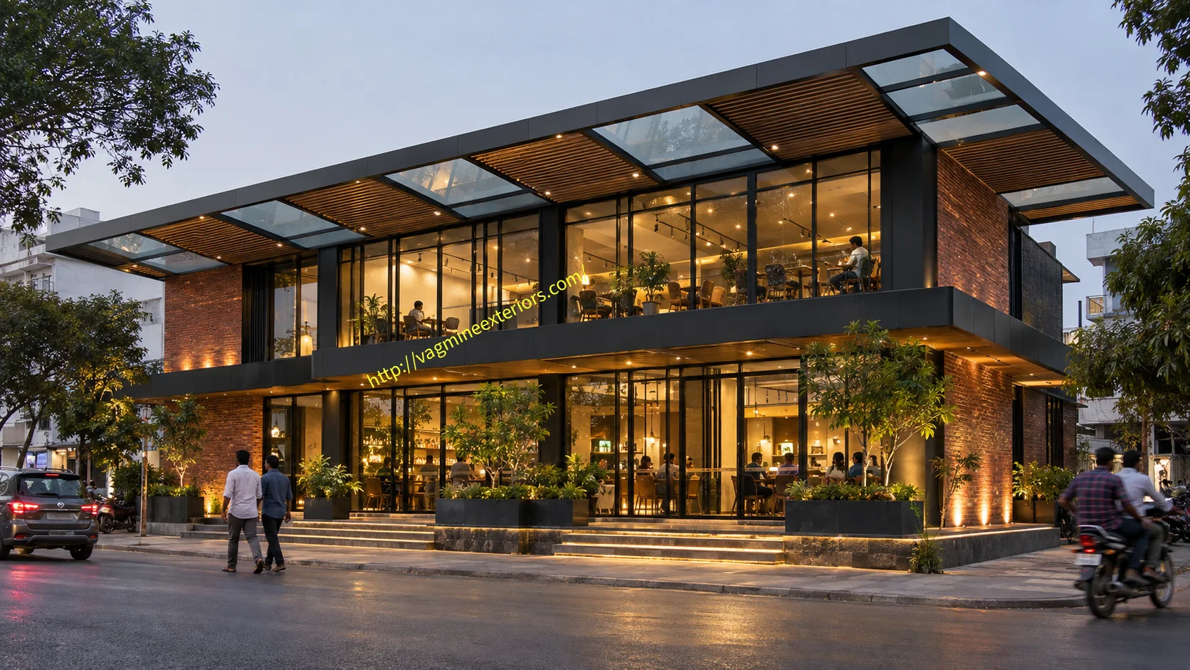 Glass Canopy with Aluminium Louvers Image 9